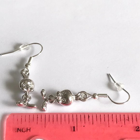 Vintage Tweety Bird Charm Earrings Looney Tunes Warner Bros. Silver Plated Charm - Picture 9 of 11